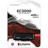 Kingston KC3000 M.2 4096 GB PCI Express 4.0 3D TLC NVMe, Unidad de estado sólido negro, 4096 GB, M.2, 7000 MB/s