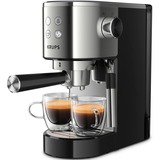 Krups Virtuoso XP442C11 cafetera eléctrica Semi-automática Máquina espresso, Cafetera espresso acero fino/Negro, Máquina espresso, De café molido, Negro, Acero inoxidable