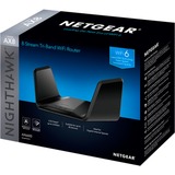 Netgear Nighthawk Tri-Band AX8 8-Stream AX6600 WiFi 6 Router (RAX70) router inalámbrico Gigabit Ethernet Tribanda (2,4 GHz/5 GHz/5 GHz) Negro negro, Wi-Fi 6 (802.11ax), Tribanda (2,4 GHz/5 GHz/5 GHz), Ethernet, Negro, Router de sobremesa
