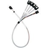 SilverStone Cable adaptador SST-CPS05-RE, mini-SAS SFF 8643 > 4x SATA celeste