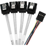 SilverStone Cable adaptador SST-CPS05-RE, mini-SAS SFF 8643 > 4x SATA celeste