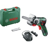 Bosch Easy Cut 12, Motosierra verde/Negro, Negro, Verde, Rojo, Plástico, Madera, Acero, 4100 spm, 6,5 cm, 2,5 m/s²
