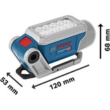 Bosch GLI DeciLED Professional Azul, Gris LED, Luz de trabajo azul, LED, 10 bombilla(s), 400 g, Azul, Gris
