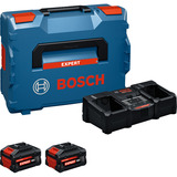 Bosch Set de inicio EXPERT 18V, 2x EXBA 18V-80 + cargador EXAL18V2-320, Conjunto negro