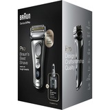 Braun Series 9 9467cc Wet & Dry Máquina de afeitar de láminas Recortadora Negro, Gris plateado, Máquina de afeitar de láminas, Active Quattro Head, Negro, Gris, Carga, Batería, Ión de litio