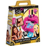 Clementoni Crazy Chic Kits para tatuajes temporales, Manualidades Multicolor, 6 año(s), Azul, Verde, Plata, 55 mm, 230 mm, 250 mm