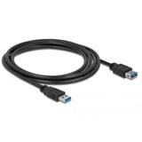 DeLOCK Cable de extensión USB 3.2 Gen 1, conector USB-A > toma USB-A, Cable alargador negro
