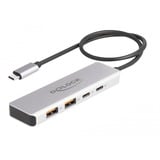 DeLOCK USB 10 Gbps USB Type-C Hub con 2 x USB Tipo-A y 2 x USB Type-C, Hub USB gris