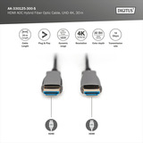 Digitus AK-330125-300-S, Cable negro