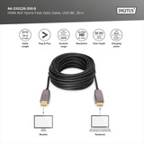Digitus AK-330126-300-S, Cable negro