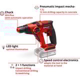 EINHELL Martillo perforador a batería Power X-Change TE-HD 18/12 Li - Solo, 18Volt rojo/Negro