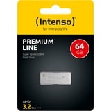 Intenso Premium Line unidad flash USB 64 GB USB tipo A 3.2 Gen 1 (3.1 Gen 1) Plata, Lápiz USB 64 GB, USB tipo A, 3.2 Gen 1 (3.1 Gen 1), 100 MB/s, Sin tapa, Plata