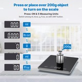 Renpho PEU-R-T001-BK, Balanza de cocina negro