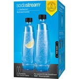 SodaStream Botella de vidrio DUO, 1 litro, paquete de 2, Jarra transparente/Negro
