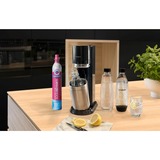 SodaStream Botella de vidrio DUO, 1 litro, paquete de 2, Jarra transparente/Negro