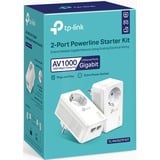 TP-Link TL-PA7027P KIT adaptador de red PowerLine 1000 Mbit/s Ethernet Blanco 2 pieza(s), PowerLAN blanco, 1000 Mbit/s, IEEE 1901, IEEE 802.3, IEEE 802.3u, Tipo E / F, Gigabit Ethernet, 10,100,1000 Mbit/s, HomePlug AV2