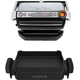 Tefal OptiGrill + GC714D parrilla eléctrica de contacto, Barbacoa de contacto plateado/Negro, Acero inoxidable, Rectangular, 600 cm², Aluminio, Termoplástico, Listo, Temperatura