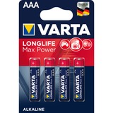 VARTA -4703/4B Pilas domésticas, Batería Batería de un solo uso, AAA, Alcalino, 1,5 V, 4 pieza(s), Oro, Rojo