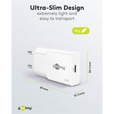 goobay Cargador rápido USB-C PD GaN Slim (30 W) blanco