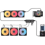 Corsair COMMANDER DUO ARGB / iCUE LINK Hybrid, Control del ventilador negro