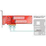 DeLOCK Tarjeta PCI Express x8 a 2x NVMe M.2 Key M interna 110 mm, Tarjeta de interfaz 