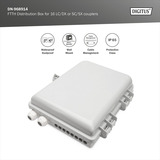Digitus Caja distribuidora FTTH para 16 acopladores LC/DX o SC/SX, Caja de fíbra óptica 