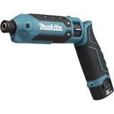 Makita Atornillador de impacto inalámbrico TD023DSE, 7,2 Voltios, Tornillo de percusión azul/Negro