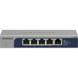 Netgear MS105-100EUS switch No administrado 2.5G Ethernet (100/1000/2500) Energía sobre Ethernet (PoE) 1U, Interruptor/Conmutador gris, No administrado, 2.5G Ethernet (100/1000/2500), Energía sobre Ethernet (PoE), Montaje en rack, 1U