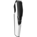 Philips 3000 series Barbero con posiciones de 1 mm de precisión, Cortapelo para barba blanco/Negro, Lavable, No necesita mantenimiento ni lubricación, Batería, Negro, Plata