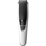 Philips 3000 series Barbero con posiciones de 1 mm de precisión, Cortapelo para barba blanco/Negro, Lavable, No necesita mantenimiento ni lubricación, Batería, Negro, Plata