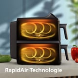 Philips Freidora de aire doble NA462/70, Freidora de aire caliente negro