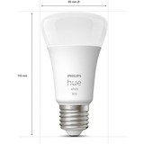 Philips Hue Bombilla inteligente A60 - E27 - 800 (paquete de 4), Lámpara LED Philips Hue White Bombilla inteligente A60 - E27 - 800 (paquete de 4), Bombilla inteligente, Blanco, Bluetooth/Zigbee, LED, E27, Blanco cálido