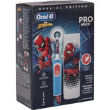 Procter & Gamble Vitality Pro Kids Spiderman Niño Cepillo dental oscilante Azul, Rojo, Cepillo de dientes eléctrico azul/blanco, Niño, Cepillo dental oscilante, Cuidados diarios, Sensible, Super sensitive, Azul, Rojo, 7800 movimientos por minuto, 4 x 30 s