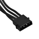 SilverStone 0.3m, Molex 4p/4xSATA 0,3 m, Adaptador negro, Molex 4p/4xSATA, 0,3 m, Molex (4-pin), 4 x SATA de 15 pines, Macho, Macho, Derecho