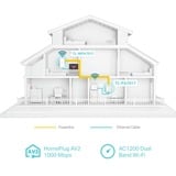 TP-Link TL-WPA1000 KIT adaptador de red PowerLine 1000 Mbit/s Ethernet Wifi Blanco 2 pieza(s), PowerLAN 1000 Mbit/s, IEEE 1901, IEEE 802.11a, IEEE 802.11ac, IEEE 802.11b, IEEE 802.11g, IEEE 802.11n, IEEE 802.3, IEEE..., Tipo C, Gigabit Ethernet, 10,100,1000 Mbit/s, Wi-Fi 5 (802.11ac)