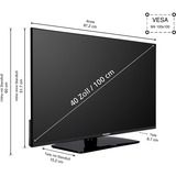 Telefunken XF40AN750M, Televisor LED negro