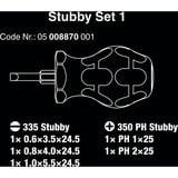 Wera Stubby Set 1 Sencillo Destornillador unidireccional negro/Verde, 115 mm, 39 mm, 114 mm, 227 g, Negro / Azul