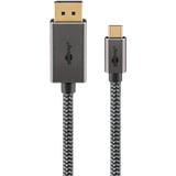 goobay 75709, Cable negro/Plateado