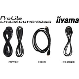 iiyama LH4360UHS-B2AG, Pantalla de gran formato negro (mate)