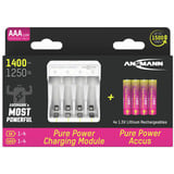 Ansmann Cargador de litio Pure Power Set 4× pilas recargables Micro AAA y módulo de carga blanco/Multi color