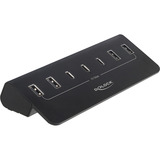 DeLOCK Hub USB 10 Gbps con 3 puertos USB Tipo-C y 4 puertos USB Tipo-A negro