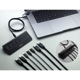 DeLOCK Hub USB 10 Gbps con 3 puertos USB Tipo-C y 4 puertos USB Tipo-A negro