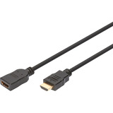 Digitus Cable de extensión HDMI High Speed con Ethernet, Cable alargador negro