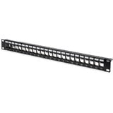 Digitus Panel de parcheo modular, 24 puertos, equipado con 24x DN-93615, Patch Panel negro