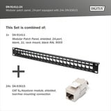 Digitus Panel de parcheo modular, 24 puertos, equipado con 24x DN-93615, Patch Panel negro