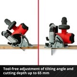 EINHELL TE-CS 18/190 Li BL - Solo, 4331210, Sierra circular rojo/Negro