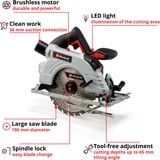 EINHELL TE-CS 18/190 Li BL - Solo, 4331210, Sierra circular rojo/Negro