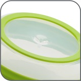 Emsa Basic escurridor de ensalada Verde Botón, Cuenco verde/Transparente, Botón, Verde, Polipropileno (PP), Elastómero termoplástico (TPE), 4 L, Alrededor, 285 mm