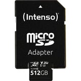 Intenso UHS-I Professional 512 GB microSDXC, Tarjeta de memoria negro