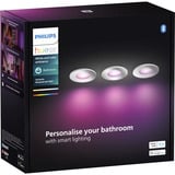 Philips Hue Set de 3 focos empotrados White & Color Ambiance Xamento, Luz de LED plateado